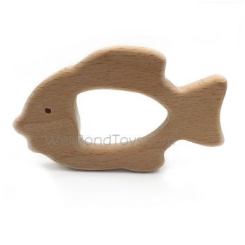 FDA Approved Organic Maple Beech Wood Animal  Shape Baby Wooden Teether