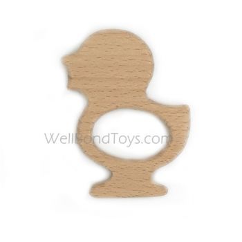 FSC cetificate Natural Beech Wooden Teething Toy Animal Wood Baby Teether