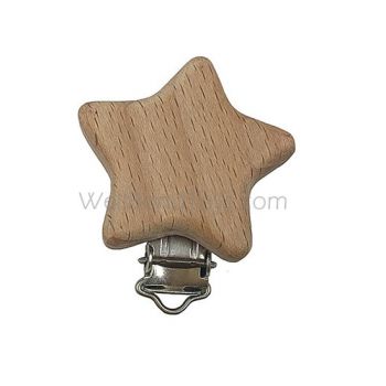 wooden Baby pacifier holder pacifier chain clip