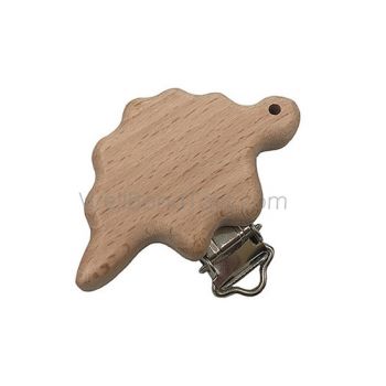 wooden teether clip / nature baby teething clip / organic eco-friendly wood  pacifier clip
