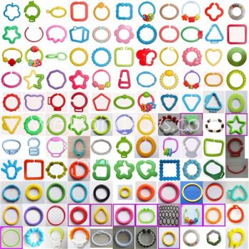 BPA free  TPE silicone baby teether ring with Different shapes