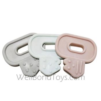 Key Shaped Funny Baby TPE Silicone Teether At Factory Price