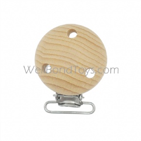 Wooden baby soother chain holder children pacifier clip