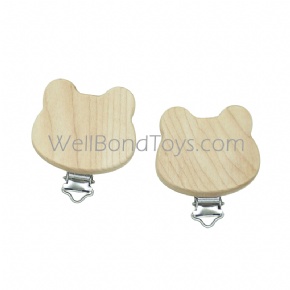 FDA safety non-toxic non coating silicone wooden baby pacifier holder